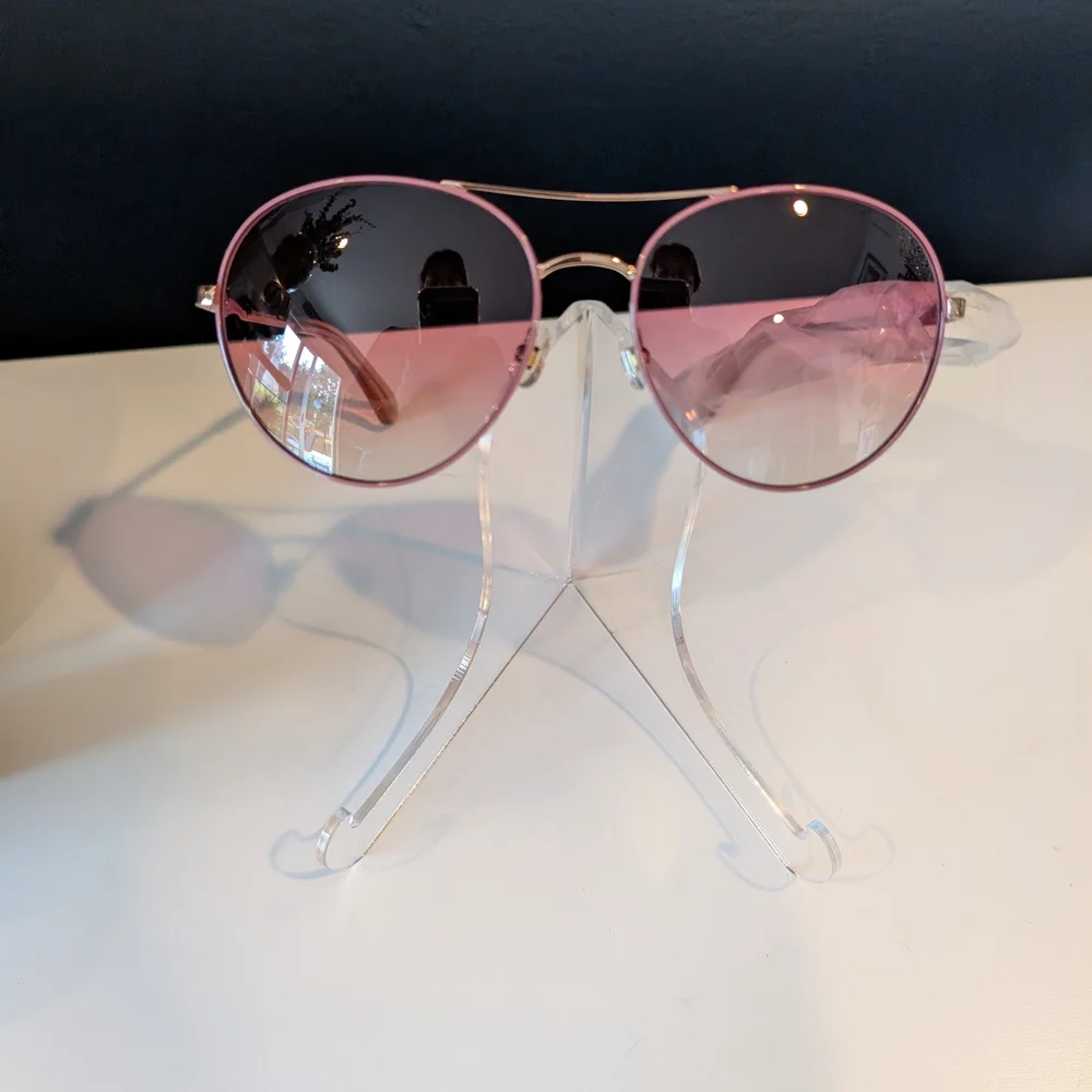 Kate Spade Pink Jochelle Pink-Tinted Sunglasses with Gold Accents